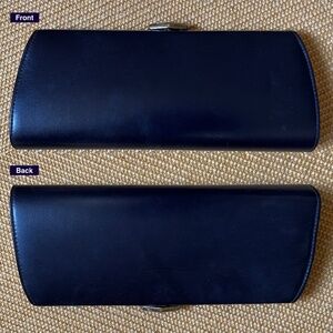 ✅ Dark Navy Leather Clutch · For Night Out or Fancy Party